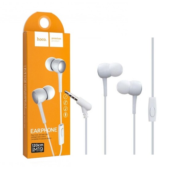 Hoco Universal Wired Earphones M19 Drumbeat with Microphone 3.5mm 1.2m White